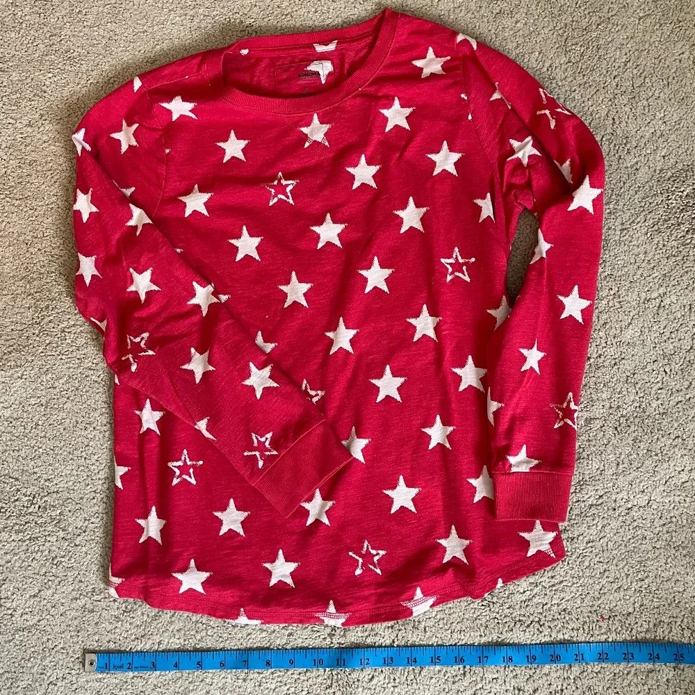 Sonoma Long Sleeve Top *Red w/ White Stars* EUC | Size L | Patriotic - Picture 3 of 7